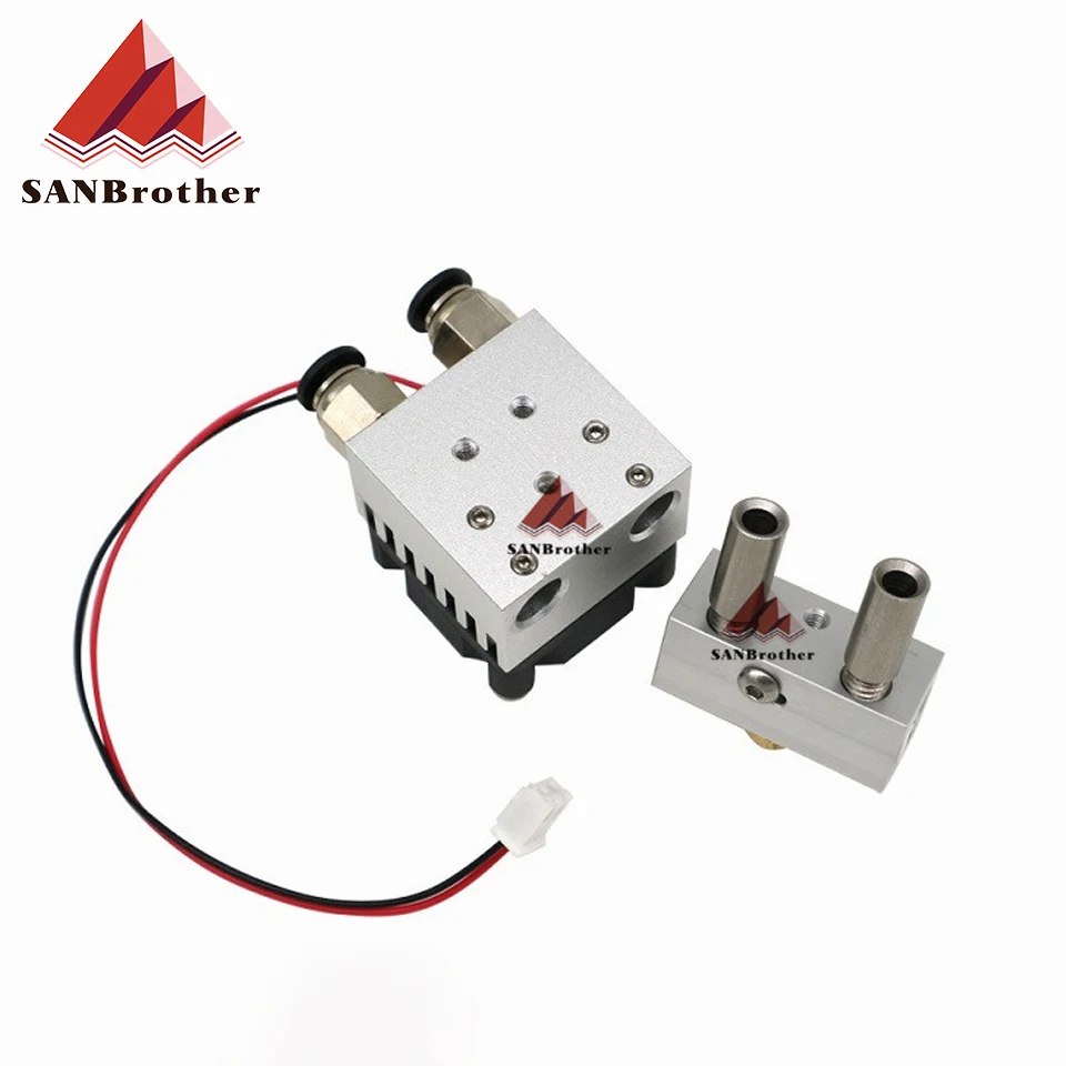 3D All-Metal/PTFE Cyclops 2 In 1 Out 12v/24v Extrusion Hot End Single Head Multi Color Extruder 0.4mm 1.75mm Newest