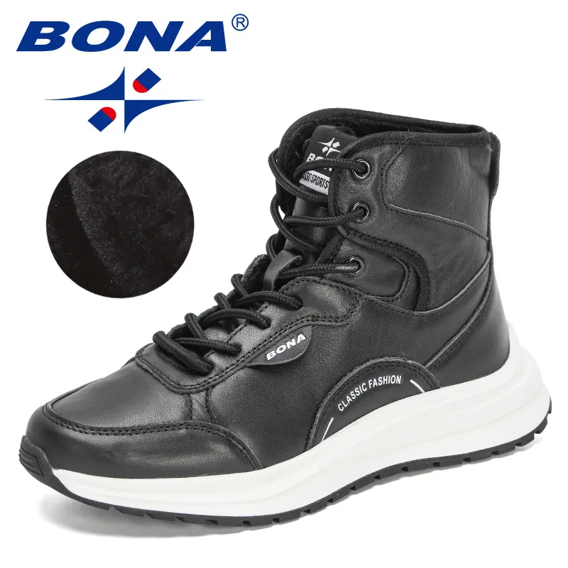 BONA 2022 New Designers High Top Plush Sneakers Women Snow Ankle Boots Ladies Warm Platform Anti-Slip Comfy Footwear Feminimo