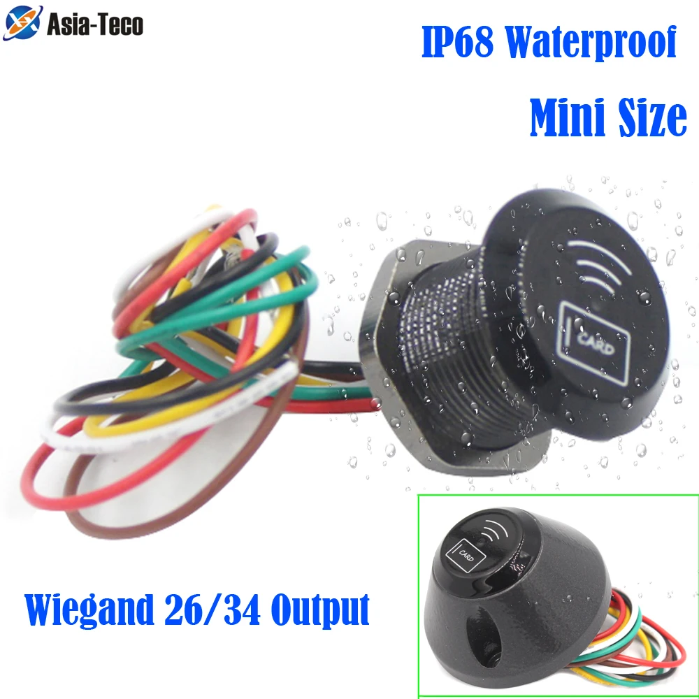 IP65 방수 125Khz 13.56Mhz 독서 헤드, RFID 근접 리더, 접근 제어 시스템 Wiegand 26 34, 9-15V