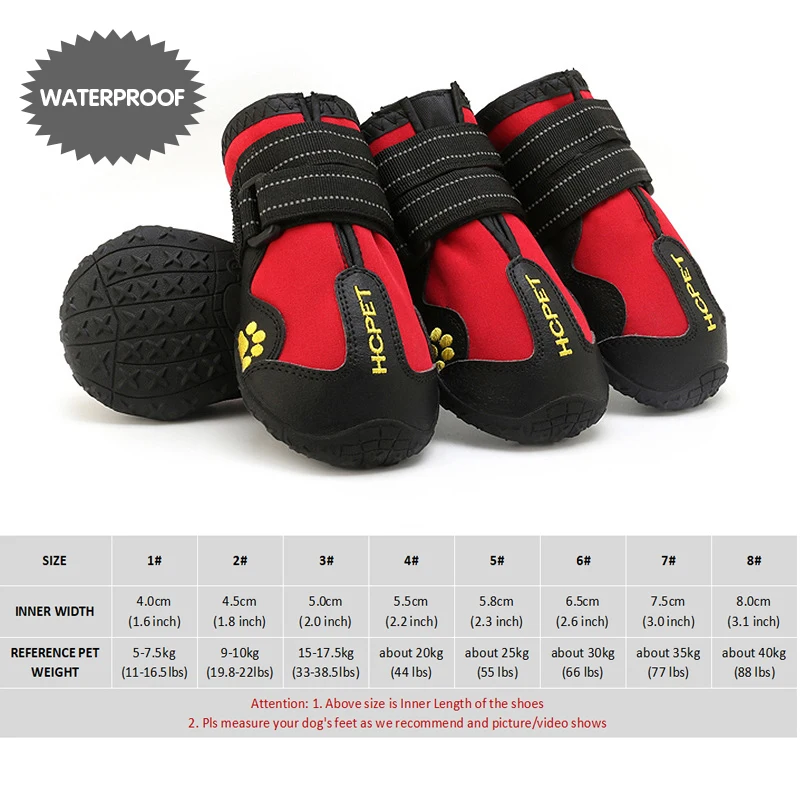 4 Stks/set Hond Schoenen Voor Medium Grote Honden Waterdichte Regen Sneeuw Hond Laarzen Duurzaam Ademend Outdoor Training Wandelen Hond schoenen