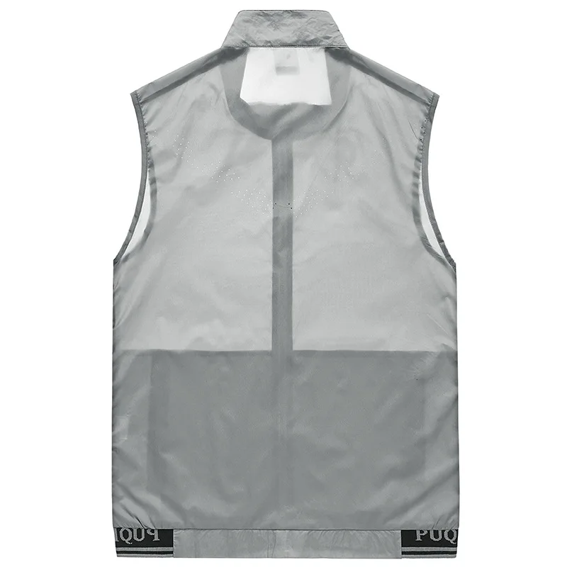 Mens Waistcoats Men's Summer Sleeveless Ultra-thin Waistcoat Vest Fashion Breathable Outerwear Casual Sunscreen Vest Jacket Male