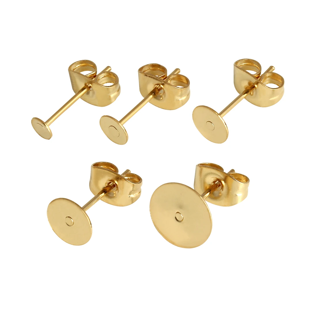 Echt vergoldeter Edelstahl, blanko, Ohrstecker, Basisstifte mit Ohrring-Stecker, Erkenntnisse, Ohrrücken für DIY-Schmuckherstellung – Detail 5