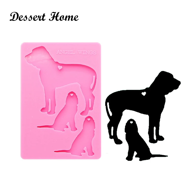 DY0167 Resin Silicone dog family Mold Epoxy Resin Molds For DIY dottie family Keychain Jewelry Making Tools Shining resin moldes