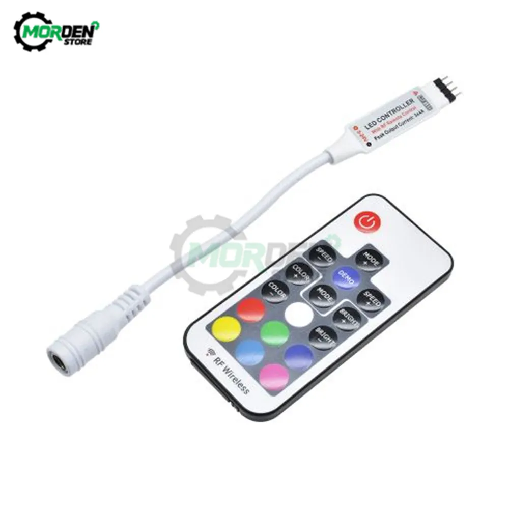 5V 12V LED RGB IR RF Remote Dimmer Controller 5V 12V USB LED SDM3528 Strip Light 3 Key 17 Key 24 Key LED RGB Wireless Controller