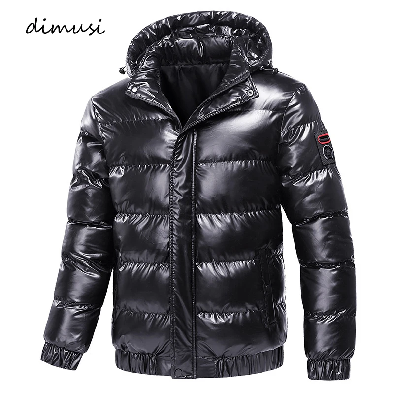 DIMUSI zimowe kurtki męskie moda męska bawełniane ciepłe parki puchowe bluzy z kapturem płaszcze Casual znosić kurtki termiczne odzież męska