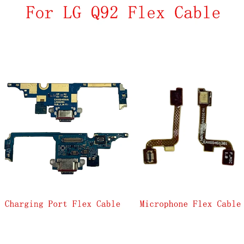 USB Charging Port Connector Board Parts Flex Cable For LG Q92 5G Microphone Flex Cable Replacement Part