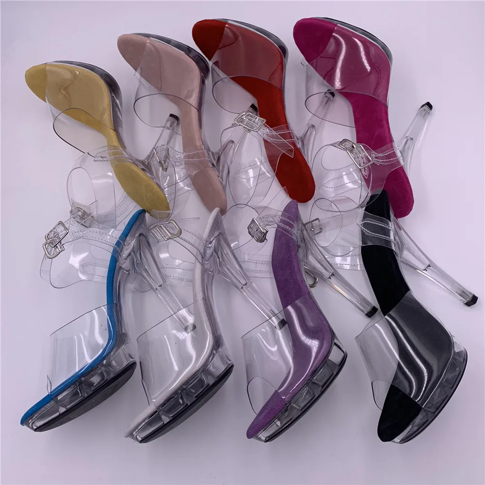 

13 cm sexy high heels, crystal soles women stage sexy runway shoes, pole dancing sandals