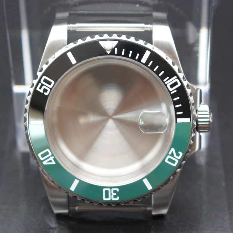 40mm Cases Men's Watch Ceramic Bezel Sapphire Glass Fit NH35 NH36 ETA 2824 Miyota 8215 Movement 28.5mm Dial Submariner Parts image 3