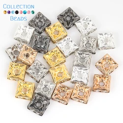 Gold Color Silver Color Square Rhinestone Rondelles Crystal Spacer Beads For Jewelry Making DIY Bracelet Necklace Accessories