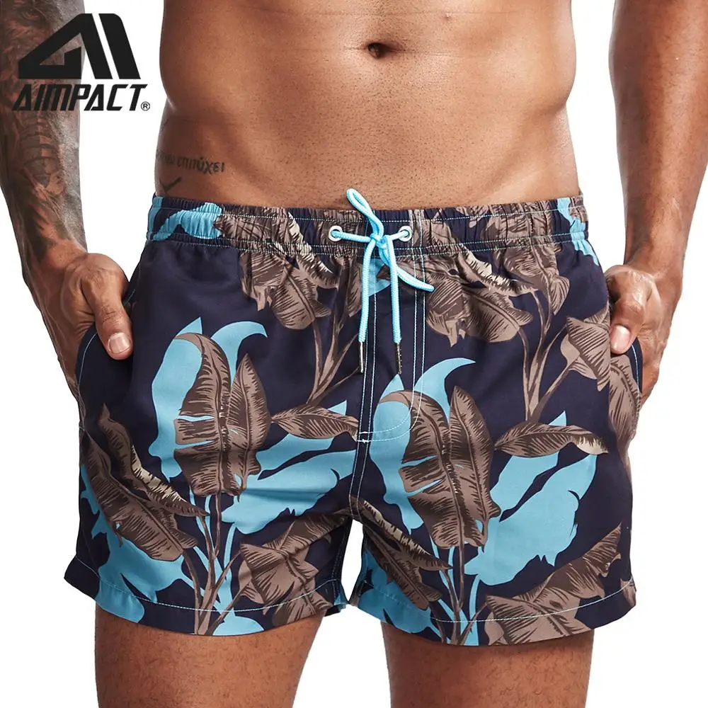 

Fashion New Men's Board Shorts Fast Dry Male Swim Trunks Tropical Leaves Print Casual Sport Surf Beachwear Hybird Shorts AM2213