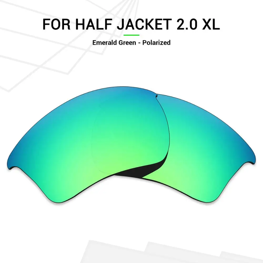 SNARK POLARIZED Replacement Lenses for Oakley Half Jacket 2.0 XL Sunglasses Emerald Green