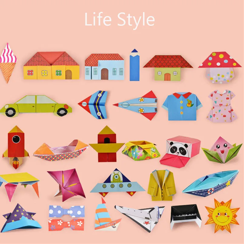 54Pcs Kids Origami Paper Book for Animal Pattern 3D Puzzle DIY Folding Toy Children Handmade Kindergarten Arts and Crafts Toys