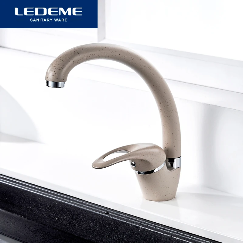 LEDEME Kitchen Faucet Multicolor Modern Rotate 360 Degrees Hot and Cold Water L5902W L5902-300 L5902U L5902F L5902M