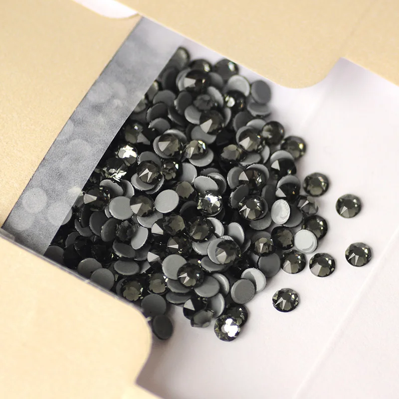 YANRUO 2088HF All Sizes Black Diamond Strass Glass Stones Flat Back Handicraft DIY Hotfix Crystal Hot Fix Rhinestones