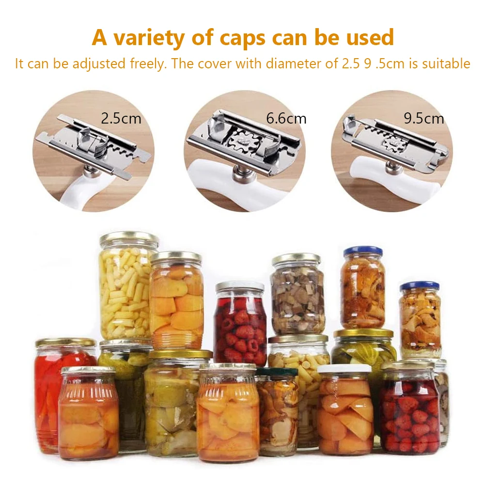 Ajustável Multi-Function Bottle Cap Opener, aço inoxidável tampas off Jar Opener, Labor-Saving Screw Can, Kitchen Gadget