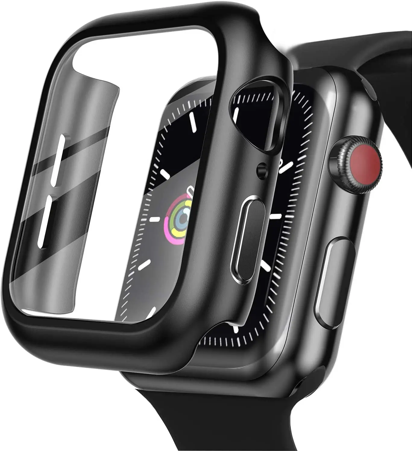 Cover+Glass for Apple watch case 45mm 41mm 44mm 40mm 38mm 42mm screen protector bumper Tempered iwatch case series 8 7 6 se 5 3 image 2