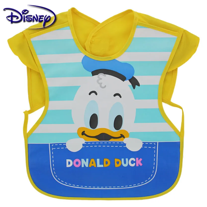 Baby Meal Pocket Waterproof Sleeveless Soft Disney Plastic Baby Bib Meal Overcoat Reverse Dressing Bibs