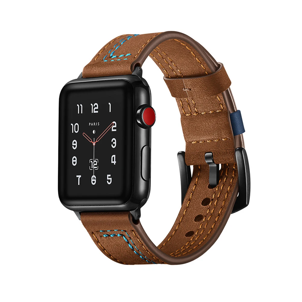 Leather Strap For Apple Watch band 45mm/41mm 44mm/40mm 42mm/38mm correa bracelet watchband belt iwatch series 4 3 5 se 6 7