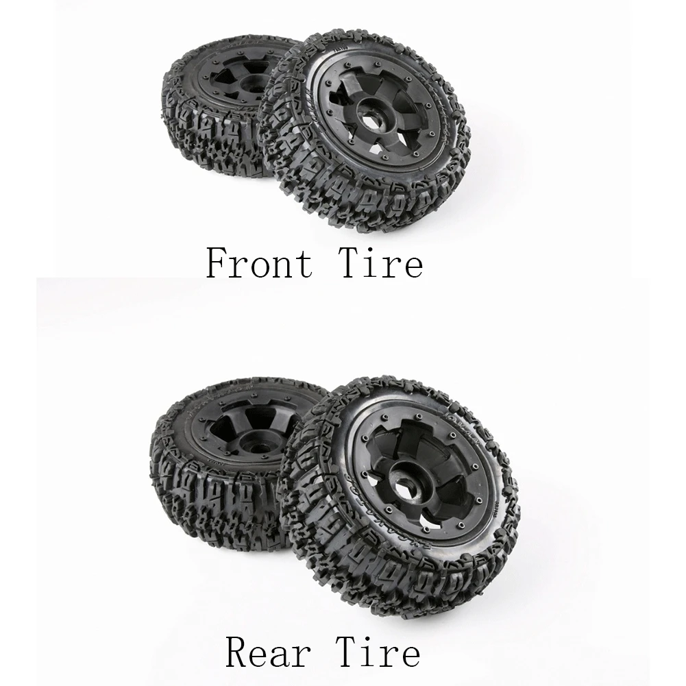 

Front and Rear Knobby Wheel Tire Set for 1/5 HPI Rovan Km Baja 5T Rc Car Parts