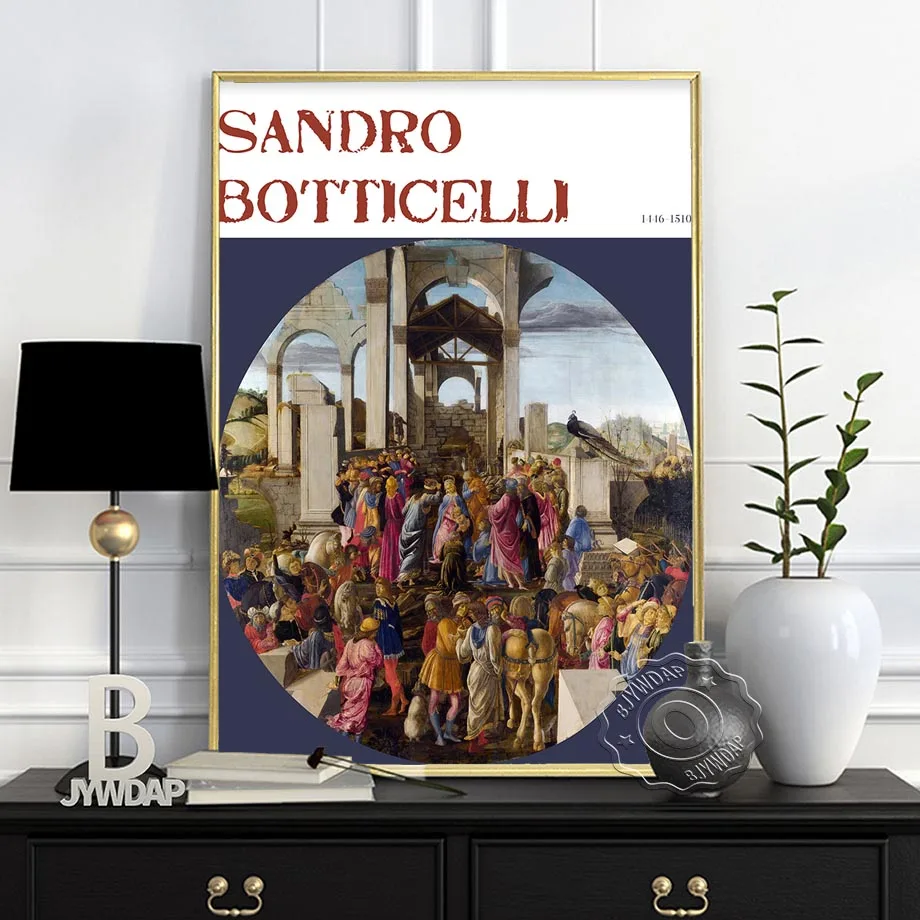 Sandro Botticelli Exhibition Museum Poster, The Birth Of Venus Portrai Of The Magnificat Canvas Painting, Vintage Art Home Decor