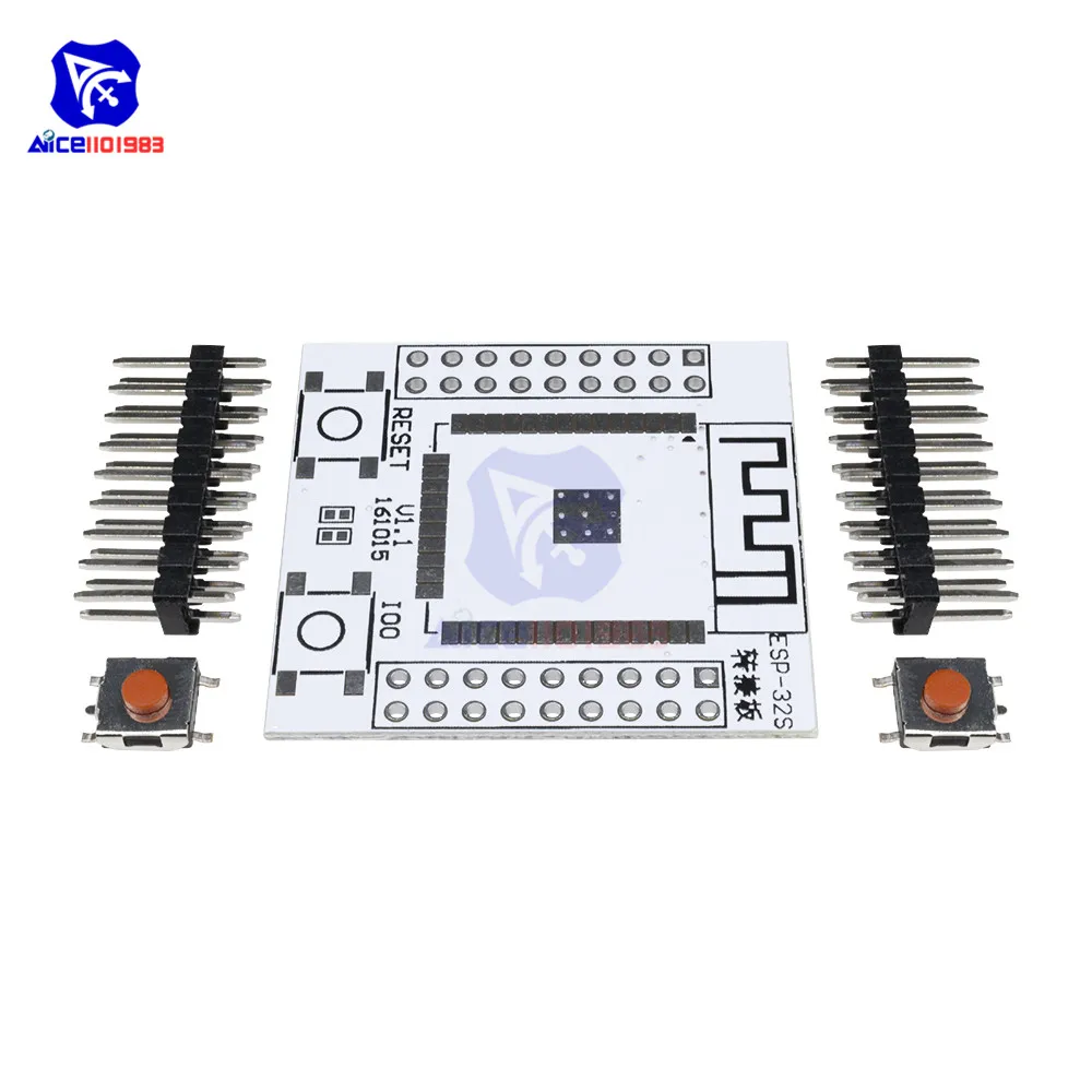 diymore ESP32 ESP-32 ESP32S IO Converter Adapter Base Board Pinboard with 4 Row Pins for ESP-32S Wireless WiFi Bluetooth Module