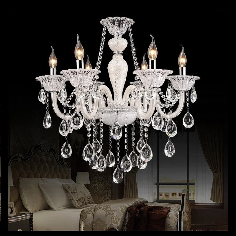White Chandelier Crystal European Model Luxury Crystal White Modern Crystal Chandelier Lighting Chandelier for bedroom