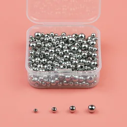 DIY Kit Set Box Round Stainless Steel 3/4/5/6mm 300pcs Metal Spacer Loose Beads for Jewelry Making Bracelet Necklace Accessories