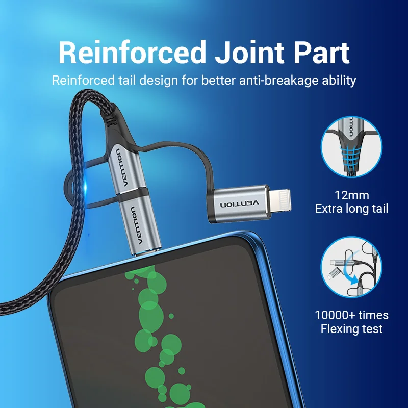 Vention MFi USB кабель для iPhone 12 Pro Max XR 11 3 в 1 быстрое зарядное устройство Lightning шнур для Xiaomi Micro USB кабель для передачи данных Тип C
