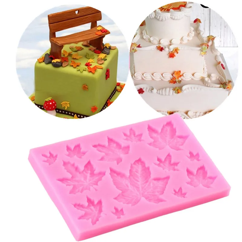 2ps Silicone Molds For Cake Decoration Tools DIY Chocolate Various Leaf Maple Leaf Resin Molds Fondant Kitchen Baking Supplies