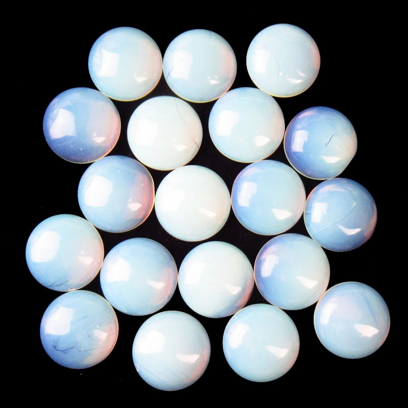 

10Pcs 20x6mm Wholesale Opal Opalite Round Cab Cabochon No Hole for DIY Making Jewelry Accessories