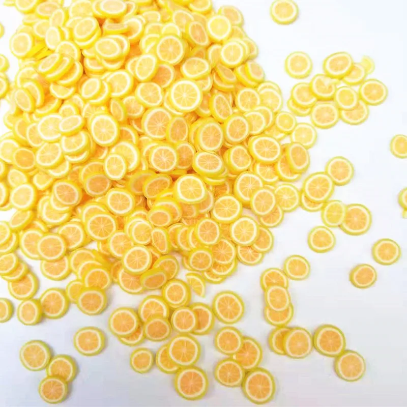 20g/lot 5mm Lemon Slice Fruit Polymer Clay Plastic Klei Mud Particles For Card Making Tiny Cute DIY Crafts