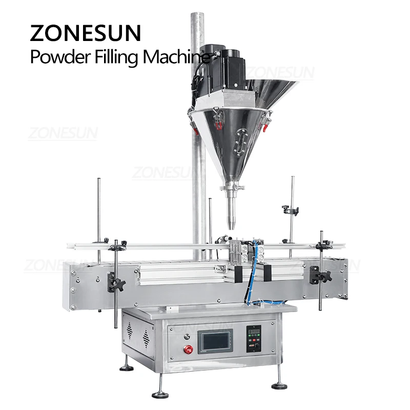 Zonesun automático 50-500g alho curry proteína máquinas de empacotamento de alimentos leite erval seco pó máquina de enchimento