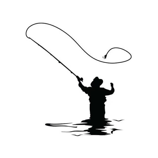 

11.9CM*13.2CM Fly Fishing Sticker Car Decal Fun Fishing