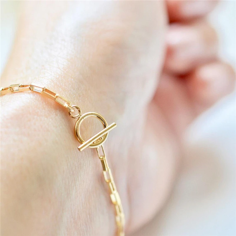 14K złota wypełniona bransoletka łańcuchowa ręcznie robione złoto biżuteria Boho Charms bransoletki w stylu Vintage obrączki dla kobiet bransoletka prezent dla druhny