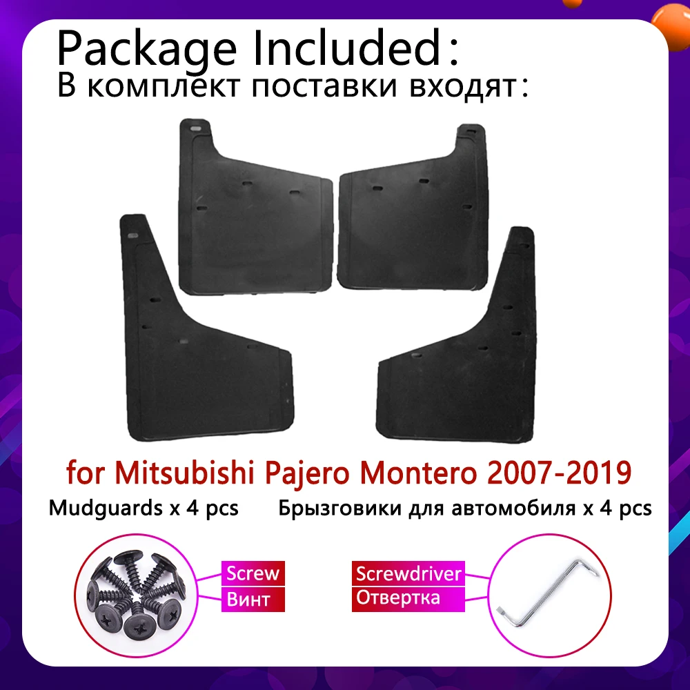 Car Mudguards For Mitsubishi Pajero Shogun Montero 2007~2019 V80 V87 V93 V97 Cladding Splash Mud Flaps Mudflap Car Accessories