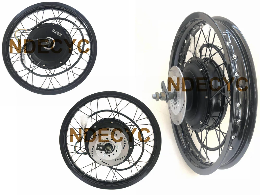 Kit moto kit motore bici elettrica con ruota motore posteriore QS 48-72v 3000W da 200 mm