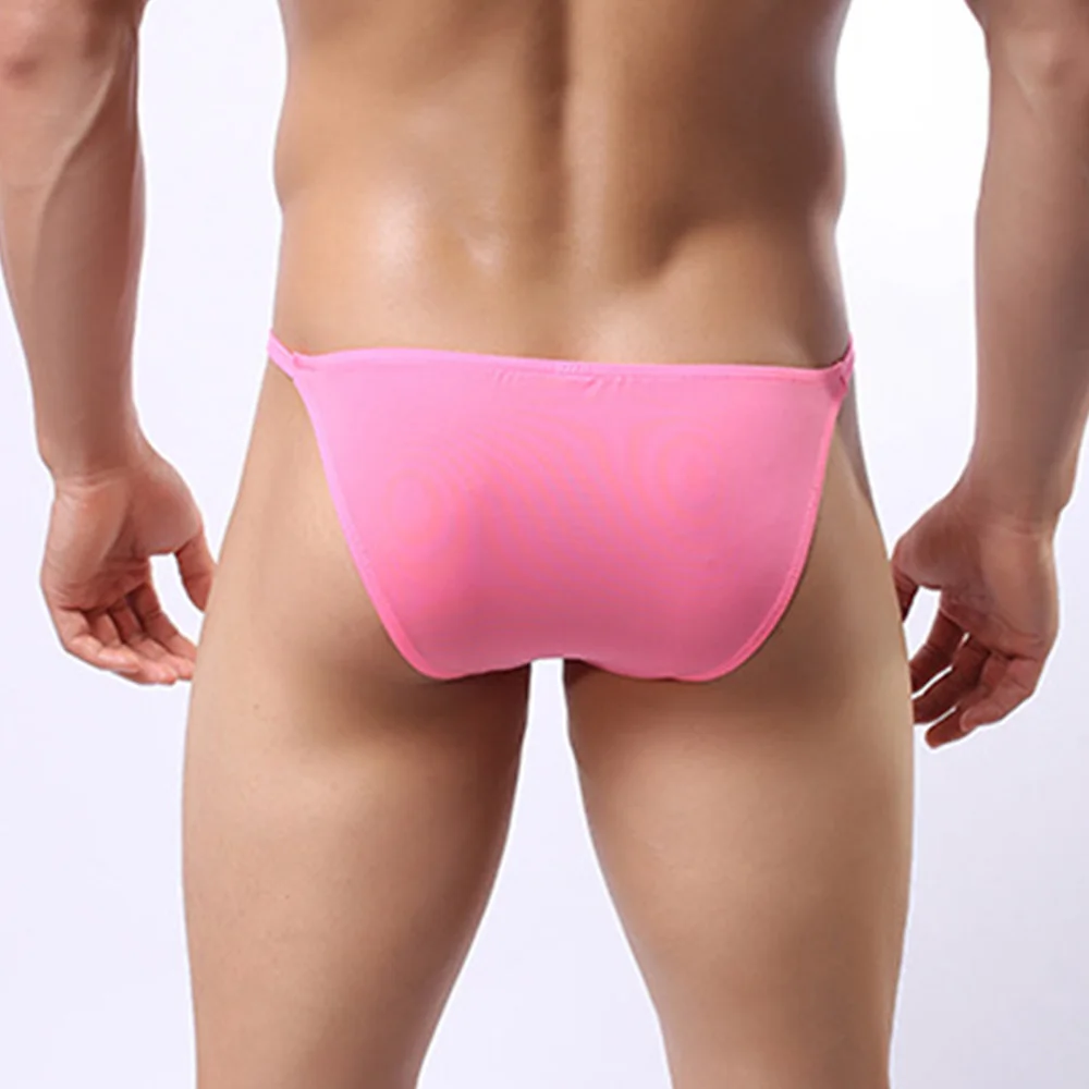 Men Ultrs-Thin Briefs Sexy Underwear Adjust Size Breathable Viscose Cozy Men Bikini Lingerie Underpants