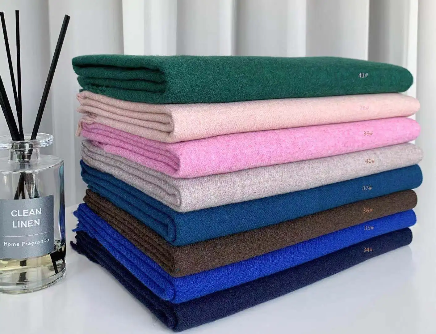 VISROVER nuevo 41 colores bufanda de invierno mujer moda mujer chales de handfeeling de invierno envuelve color sólido invierno bufanda del hijab