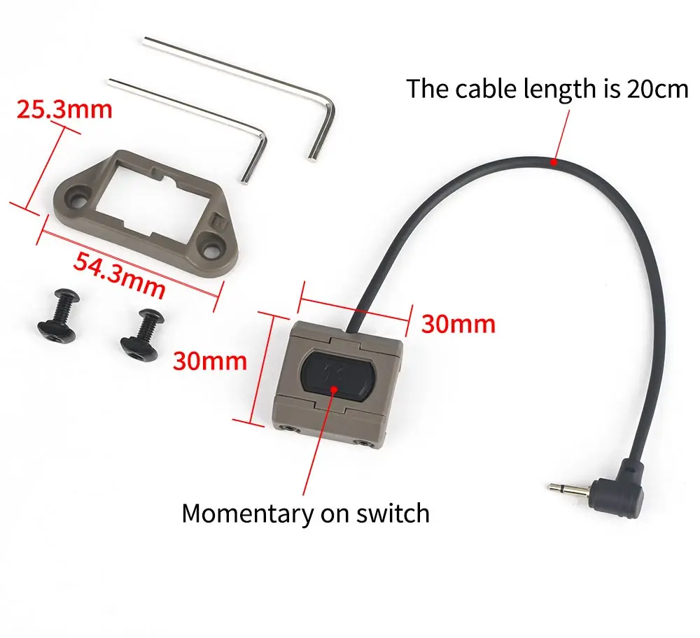 WADSN Tactical Remote Dual Switch Airsoft DBAL A2 Pressure Switch for SF M300 M600 Weapon Light PEQ15 Fit Keymod M-Lok Picatinny