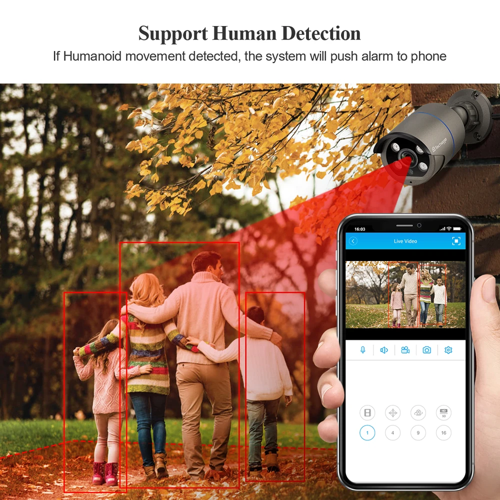 Techage 8CH 4MP H.265 HD POE NVR Kit CCTV Security System IR Outdoor Two-way Audio Colorf Night IP Camera Video Surveillance Set