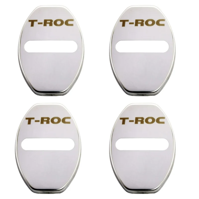 FLYJ 4PCS Car Door Lock Car sticker cover Protect Buckle Cover car Accessories interior For T-ROC r TROC R