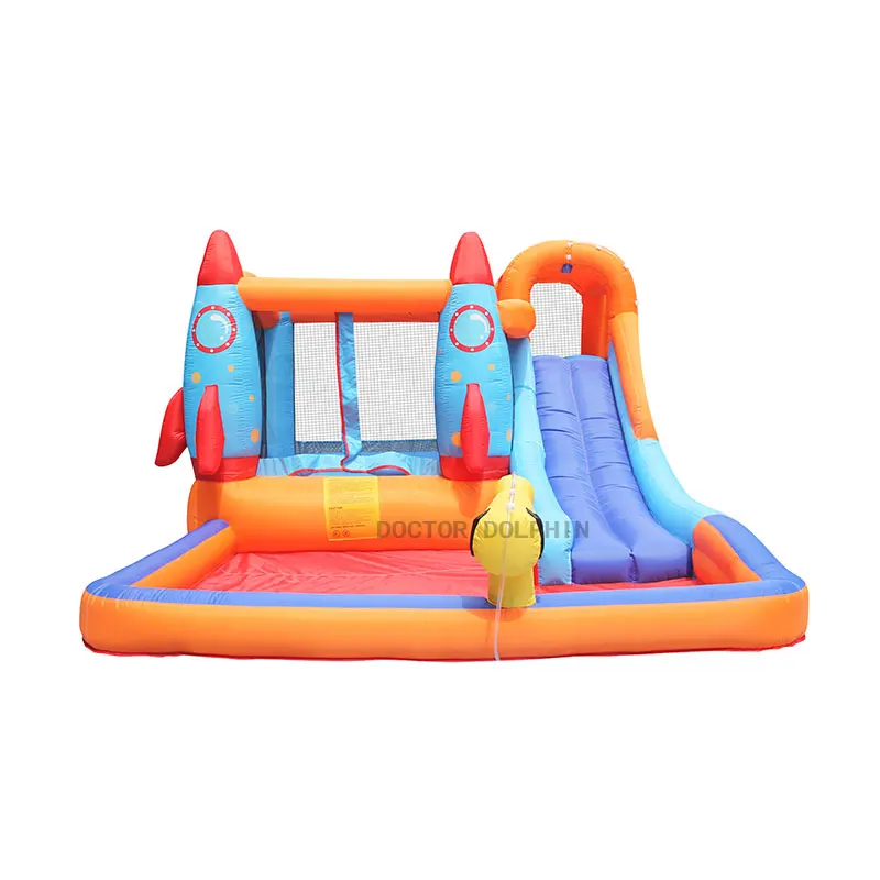 

Kids Inflatable Rocket Trampoline Customs Water Bounce Slide House Bouncer Jump Bouncy Bouncing Castle with Blower and Pool