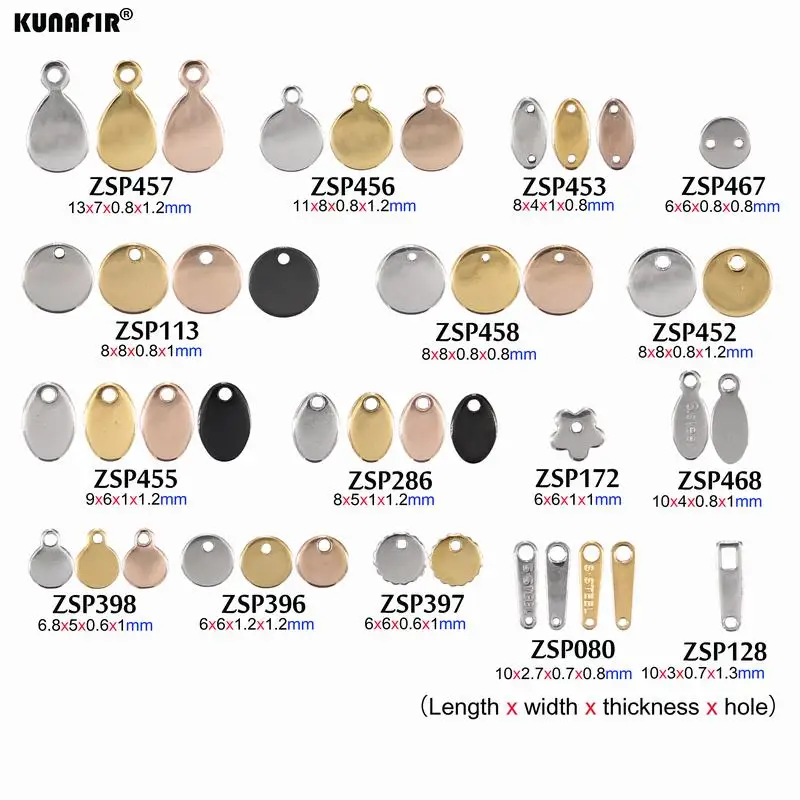 Ordinary polishing black & rose gold color with Laser engraving logo tags stainless steel labels jewelry tab parts accessories