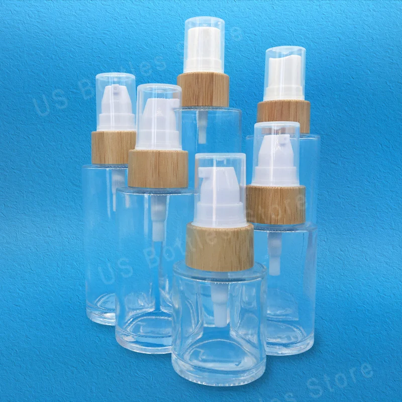 160PCS Samples Clear Glass Spray Perfume Bottle Mini Design with Wood Cover Lotion Bottle Portable DIY Cosmetic Container