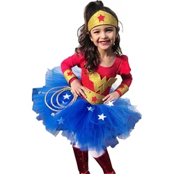 Disfraz de Wonder Woman para niños y niñas, traje de superhéroe para Halloween