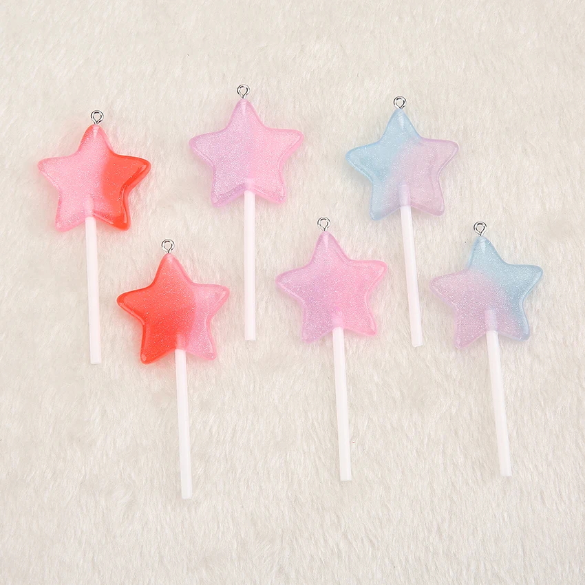 9pcs 78*35mm Mixed Cute star Lollipop charms For keychain pendant necklace charms Accept customization