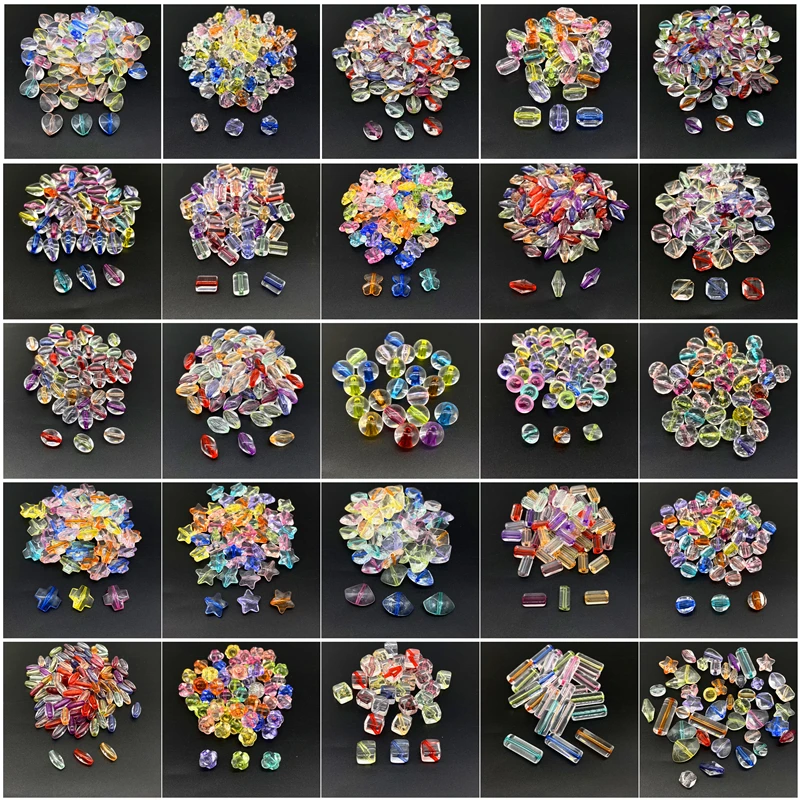 30pcs Mixing Color Transparent Acrylic Beads Loose Spacer  for Jewelry Making Necklaces Earrings Bracelets Handmade Diy