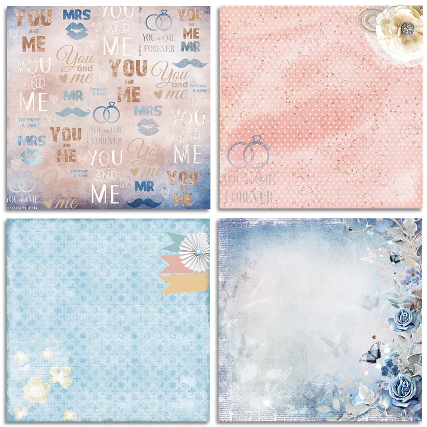 YOU AND ME Scrapbooking paper pack of 24 sheets handmade craft paper craft Background pad Z319