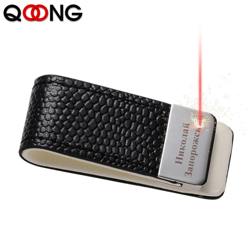 QOONG Money Clip Cash Clamp Holder Portable Leather Slim Money Clip Wallet Purse for Pocket Metal Money Holder Bill Clip ML1-046