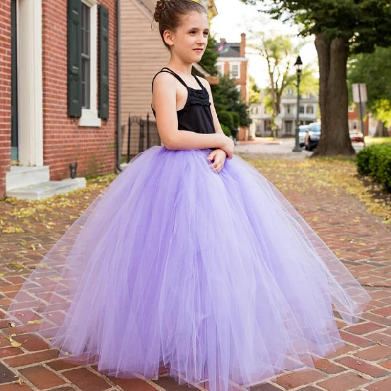 Girls Black Fluffy Long Tutu Skirts Infant Toddler Handmade Dance Pettiskirts Underskirts Kids Christmas Party Costume Skirts